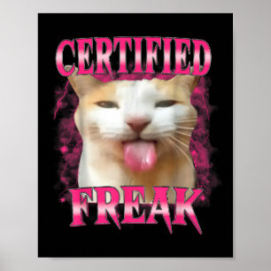 Poster Certifié Freak Eat Cement Maudit Chat Funny Cat Me