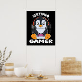 Poster Certifié Gamer Cute Penguin (Cuisine)