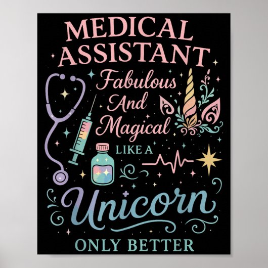 Poster Certified Medical Istant Unicorn Cma Medical Istan (Devant)