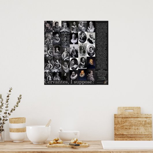 Poster CERVANTES, je suppose?-Poster -400 ans QUIXOTE (Cuisine)