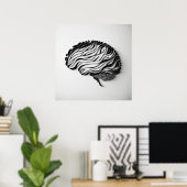 Poster cerveau Abstrait (Bureau à domicile)