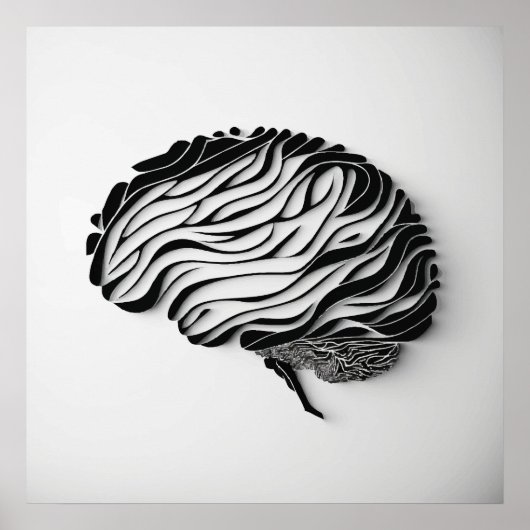 Poster cerveau Abstrait (Devant)