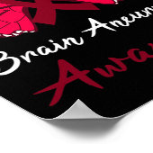 Poster Cerveau Aneurie Sensibilisation Papillon Burgundy (Coin)