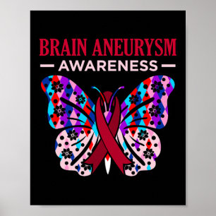 Poster Cerveau Aneurysme Mois de sensibilisation Soutien 
