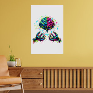 Poster Cerveau de circuit cybernétique Génie électrique