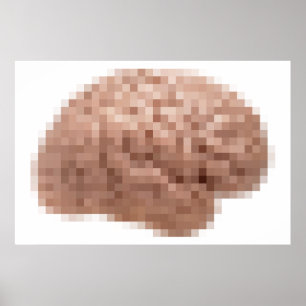 Poster Cerveau de pixel