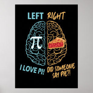 Poster Cerveau gauche Cerveau droit Funky Pi