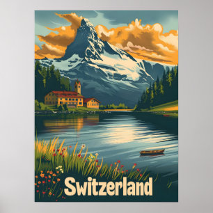 Poster Cervin majestueux : Lakeside Bliss en Suisse