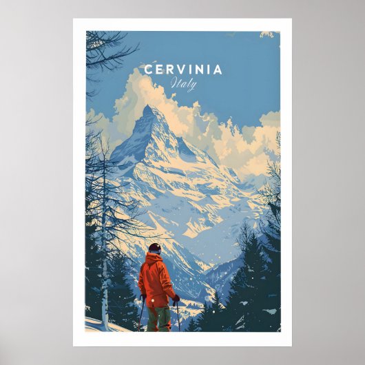 Poster Cervinia Ski Print - Italie 1 (Devant)