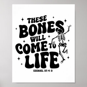 Poster Ces Os Viendront À Vie Dansant Skeleton Chr