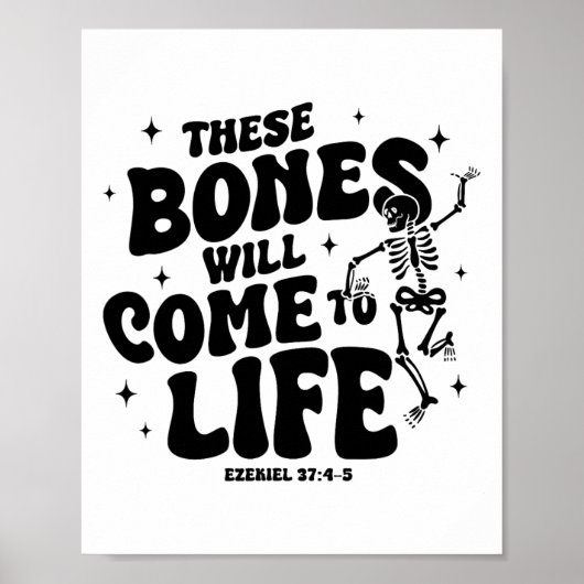 Poster Ces Os Viendront À Vie Dansant Skeleton Chr (Devant)