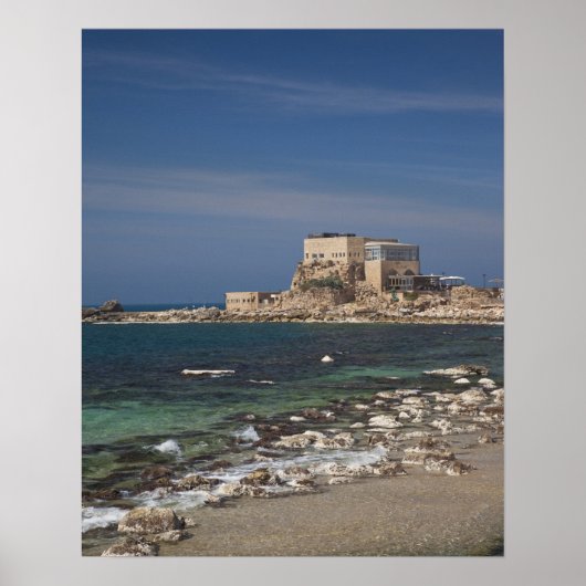 Poster Césarée ruines du port construit par Hérode le Gra (Devant)