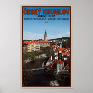 Poster Cesky Krumlov - rivière de Vltava