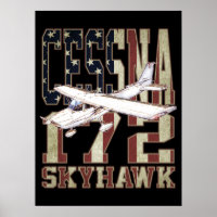 Cessna 172 Skyhawk avec drapeau vintage des États-