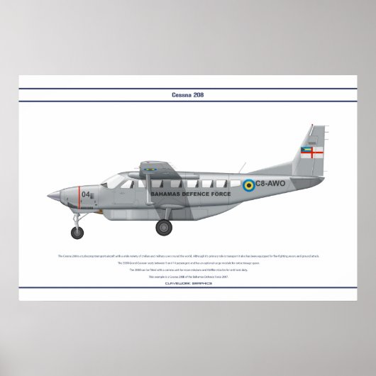 Poster Cessna 208 Bahamas (Devant)