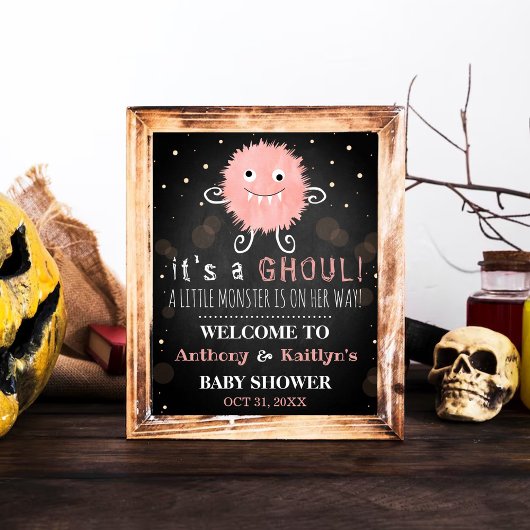Poster C'est A Ghoul ! Baby shower d'Halloween de Little 