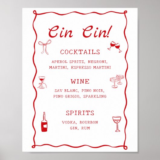 Poster C'est Amore Fête des mariées Cin Cin Bar (Devant)