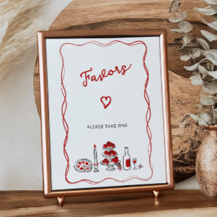 Poster C'est Amore Italian Red Fête des mariées Favors