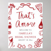 Poster C'est Amore Italie Fête des mariées rouge Bienvenu (Devant)