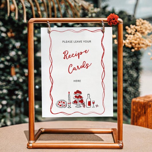 Poster C'est Amore Italien Red Recette cartes