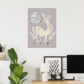 Poster C'est bien avec mon âme, Cerf d'Aquarelle d'hiver (Bureau à domicile)