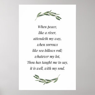 Poster C'Est Bien Avec Mon Âme, La Bible Verse Print, Hym