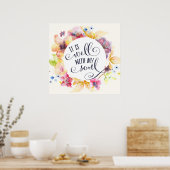 Poster C'est bien avec mon dans une fleur la calligraphie (Cuisine)