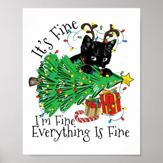 Poster C'est bien je vais bien tout va bien amusant Noël (Devant)
