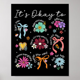 Poster C'Est Bon De Commencer Par Coquette Floral Mental
