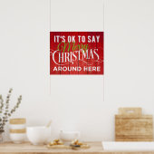 Poster C'est bon de dire Joyeux Noël ici ! Plaque (Cuisine)