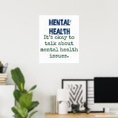 Poster C'est bon de parler - Citation sur la santé mental (Bureau à domicile)