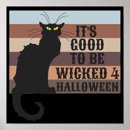 Poster C'EST BON D'ÊTRE REGARDÉ drôle HALLOween chat (Devant)