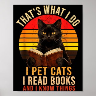 Poster C'est ce que je fais je caresse les chats je lis d