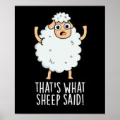 Poster C'est ce que Sheep a dit Funny Animal Pun Dark BG (Devant)