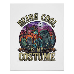 Poster C'est Cool Costume Halloween Zombie Cimetière_1