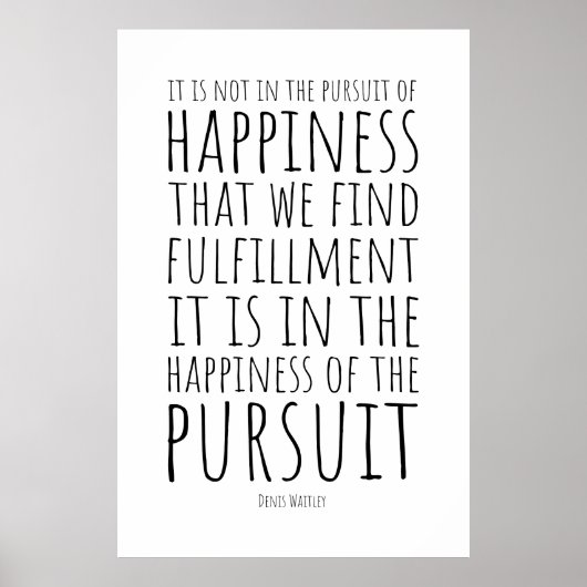 Poster C'est dans le bonheur de la poursuite | Inspiratio (Devant)