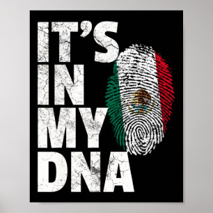 Poster C'est dans mon Adn Mexicain drapeau Cinco De Mayo 