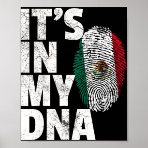 Poster C'est Dans Mon Adn Mexicain Drapeau Du Mexique Cin