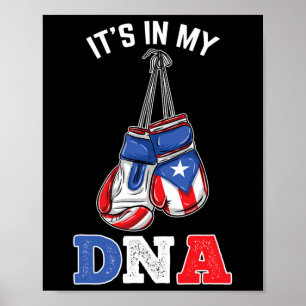 Poster C'Est Dans Mon Adn Puerto Rican Boxe