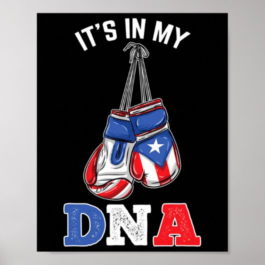 Poster C'Est Dans Mon Adn Puerto Rican Boxe (Devant)