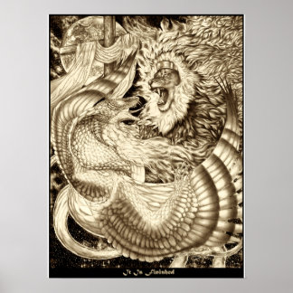 Poster C'EST FINI - Lion De Juda Vs. Serpent Ailé
