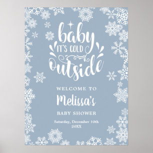 Poster C'est froid dehors garçon Bienvenue à la baby show