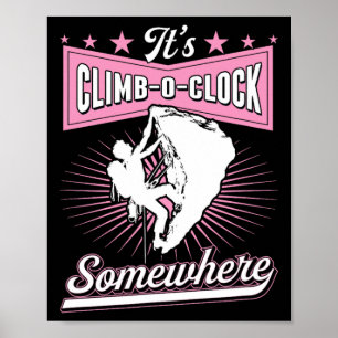 Poster C'est grimper à l'horloge quelque part Rétro