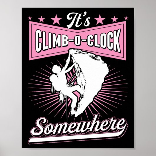 Poster C'est grimper à l'horloge quelque part Rétro  (Devant)