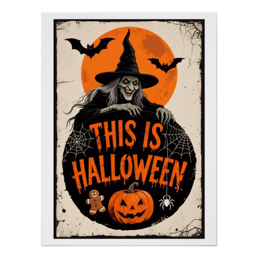 Poster C'est Halloween Scary Witch Retro Éffrayant Party (Devant)