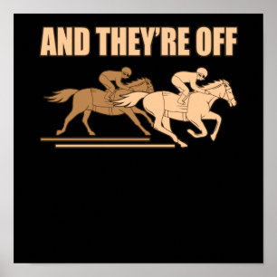 Poster C'est Hors Cheval Racing Barrel Racer Horses Race