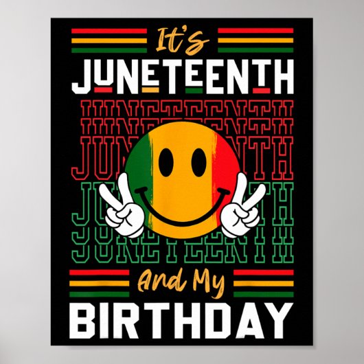 Poster C'est Juneteenth et mon anniversaire Histoire de l (Devant)