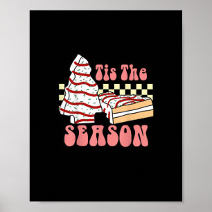 Poster C'est la saison Arbre de Noël Groovy Rétro Debbie
