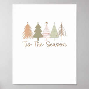 Poster C'Est La Saison Arbres De Noël Whimsical Noël