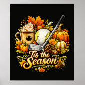Poster C'est la saison Café épicé à la citrouille de golf (Devant)